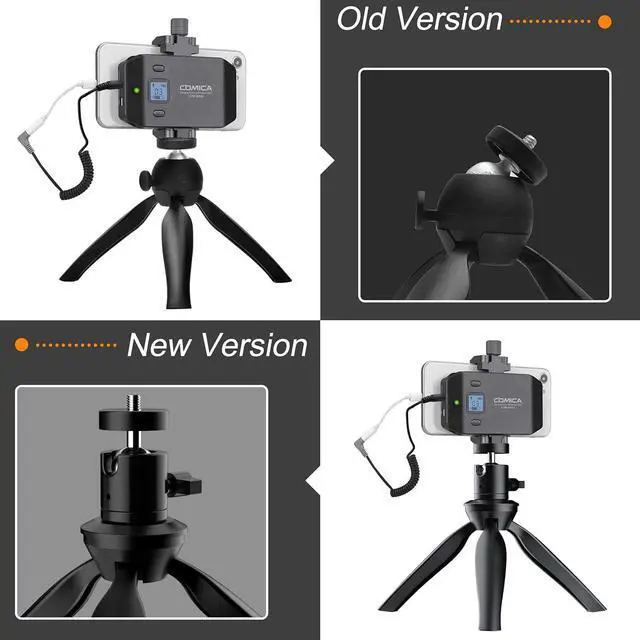 Alt view image 3 of 7 - Wireless Microphone for Smartphone, Comica CVM-WS50(H) Handheld Microphone for iPhone/Android Phones Interview, Professional Recording Mic for Sing Video Vlog YouTube TikTok Facebook Livestream