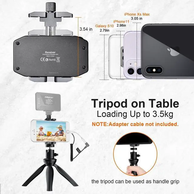 Alt view image 4 of 7 - Wireless Microphone for Smartphone, Comica CVM-WS50(H) Handheld Microphone for iPhone/Android Phones Interview, Professional Recording Mic for Sing Video Vlog YouTube TikTok Facebook Livestream
