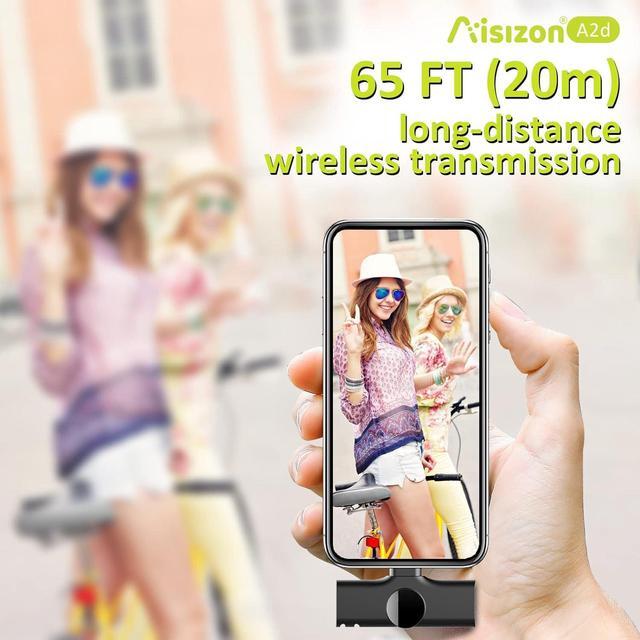 Alt view image 5 of 7 - Wireless Mics, Wireless Clip on Microphones, Lapel Microphone A2d One Pair Two, for Android Phone, iPhone 15, Laptop, Video Recording