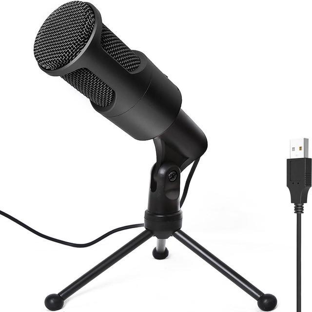 USB Microphone, Computer Cardioid Condenser outlet PC Gaming Mic with Tripod Stand