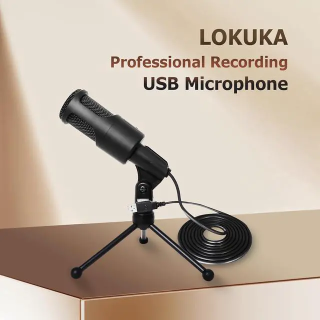 Alt view image 6 of 7 - PC USB Microphone, Podcast Condenser Mic with Foldable Tripod Mute Switch for Streaming, Gaming, Podcasting, Recording, Chatting, Twitch, YouTube, on Computer, Laptop, PS4/5 Plug & Play