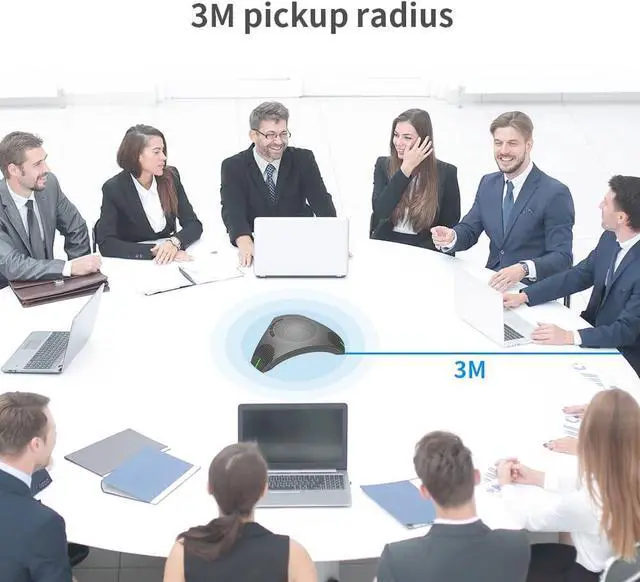 Alt view image 2 of 7 - Conference Speaker and Microphone,360° Omnidirectional USB Speakerphone Microphone, Clear Voice Pickup, Noise Reduction Computer Microphone for 8-10 People Business Conference,Home Office