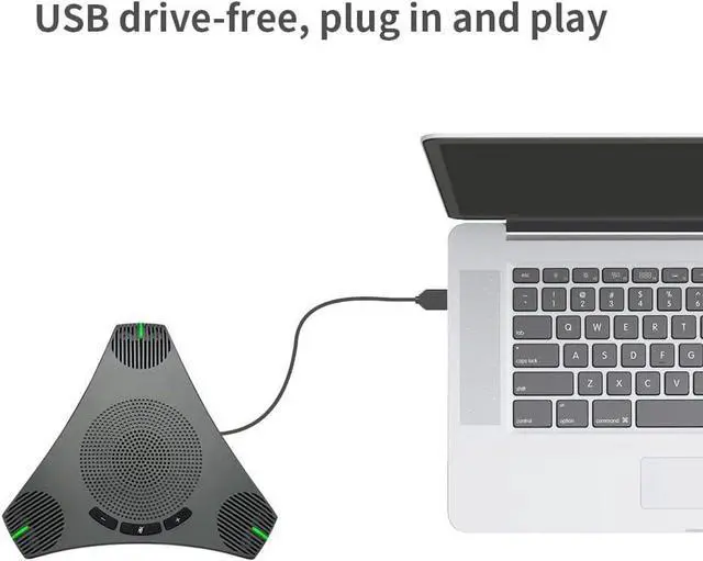 Alt view image 3 of 7 - Conference Speaker and Microphone,360° Omnidirectional USB Speakerphone Microphone, Clear Voice Pickup, Noise Reduction Computer Microphone for 8-10 People Business Conference,Home Office