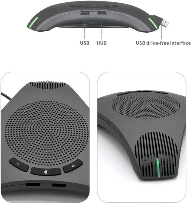 Alt view image 6 of 7 - Conference Speaker and Microphone,360° Omnidirectional USB Speakerphone Microphone, Clear Voice Pickup, Noise Reduction Computer Microphone for 8-10 People Business Conference,Home Office
