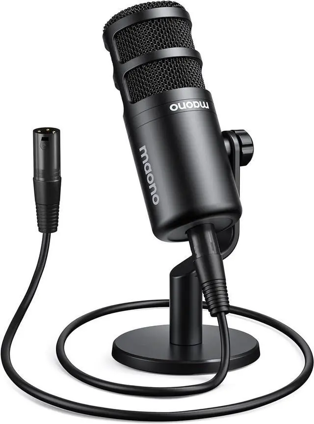 Main image of MAONO XLR Podcast Microphone, Cardioid Studio Dynamic Mic for Vocal Recording, Streaming, Voice-Over, Voice Isolation Technology, Metal Mic, Works for Audio Interface, Mixer, Sound Card-PD100