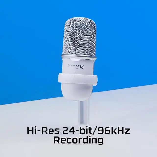 Alt view image 3 of 7 - HyperX SoloCast  USB Condenser Gaming Microphone, for PC, PS5, PS4, and Mac, Tap-to-Mute Sensor, Cardioid Polar Pattern, Great for Streaming, Podcasts, Twitch, YouTube, Discord - White