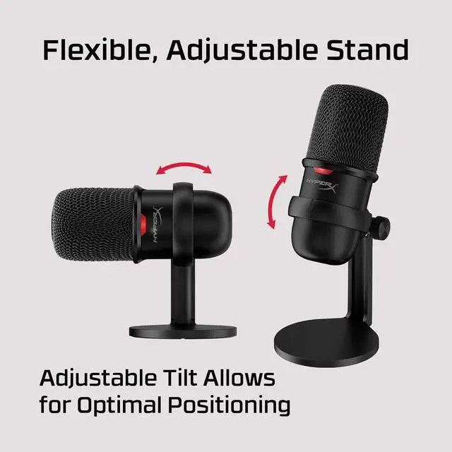 Alt view image 4 of 7 - HyperX SoloCast  USB Condenser Gaming Microphone, for PC, PS5, PS4, and Mac, Tap-to-Mute Sensor, Cardioid Polar Pattern, Great for Streaming, Podcasts, Twitch, YouTube, Discord - White