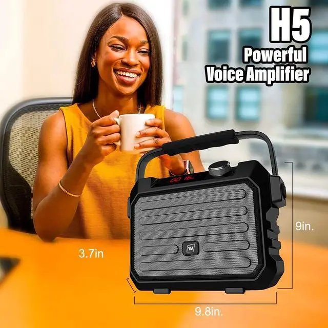 Alt view image 7 of 7 - Wireless PA System with Wireless Headset Microphone Lavalier Lapel Microphone Transmitter, 30W Wireless Voice Amplifier Portable Megaphone Rechargeable Bluetooth Loudspeaker Speaker for Teacher Gifts