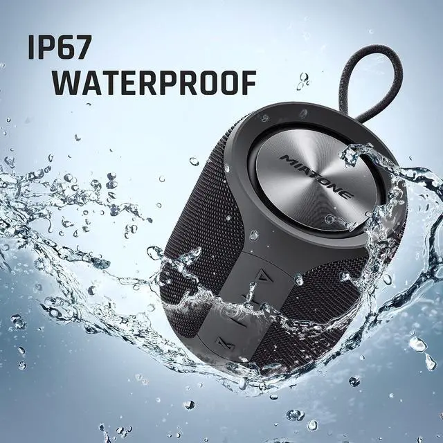 Alt view image 4 of 7 - MIATONE Portable Bluetooth Speaker, Wireless IP67 Waterproof Speaker with Deep Bass, 16W Louder Volume, Longer Playtime, Bluetooth 5.0, Dual Pairing, Portable Speaker for Party Beach Camping, Black
