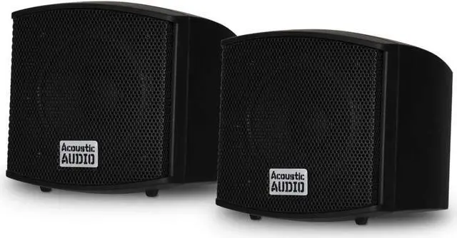 Main image of Acoustic Audio AA321B Mountable Indoor Speakers 400 Watts Black Bookshelf Pair