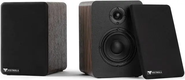 Alt view image 3 of 7 - Victrola Premiere M1 Powered Bookshelf Monitor Speakers (Pair) - 4" Woofer, 2" Tweeter & 60W Amplifier, Ideal Pairing for Premiere T1 Turntable, Built-In Bluetooth, Music Streaming