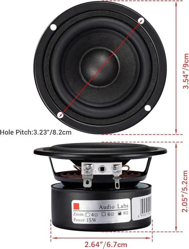 Alt view image 3 of 7 - Pack of 2 Full Range Bookshelf Speaker, 3 Inch 8 Ohm Anti-Magnetic HiFi Tweeter Wooden Enclosure Home Audio Woofer Multimedia Speakers (8)