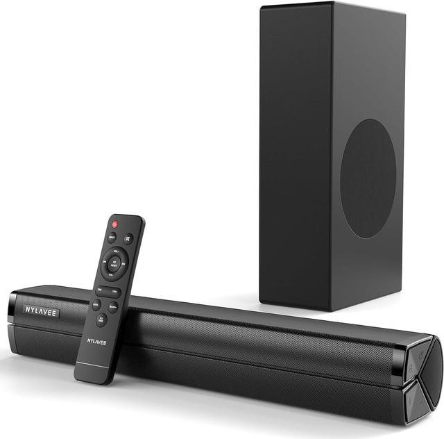 Wohome Small Sound Bars for TV, 50W 16-Inch Ultra Slim Mini Surround Soundbar 2024