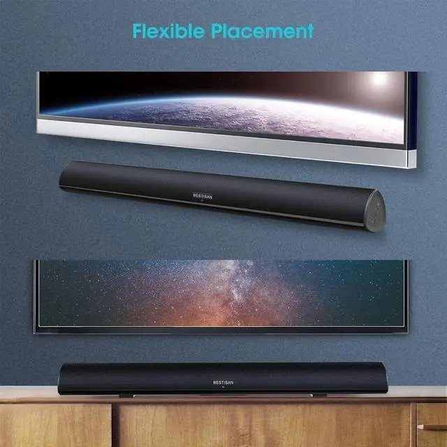 Alt view image 5 of 7 - BESTISAN 100 Watt 40 Inch TV Sound Bar, Home Theater System Wired and Wireless Soundbar Speaker(Bluetooth 5.0, 105dB, Dsp Audio, Bass Adjustable, Wall Mountable)