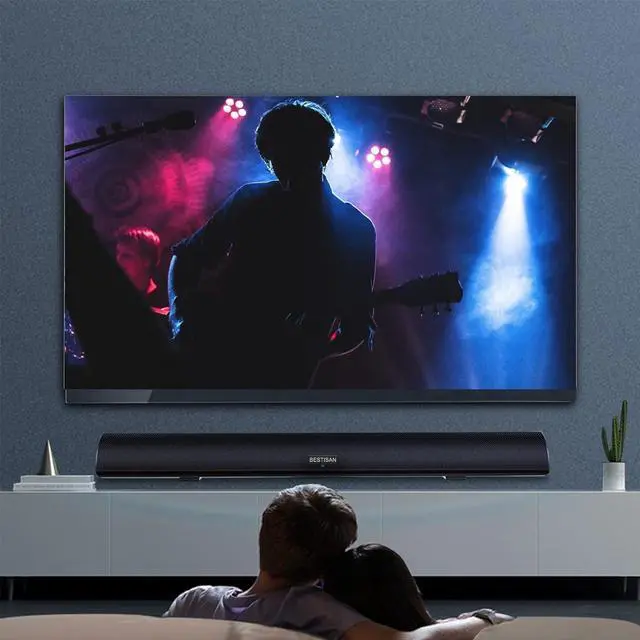 Alt view image 6 of 7 - BESTISAN 100 Watt 40 Inch TV Sound Bar, Home Theater System Wired and Wireless Soundbar Speaker(Bluetooth 5.0, 105dB, Dsp Audio, Bass Adjustable, Wall Mountable)