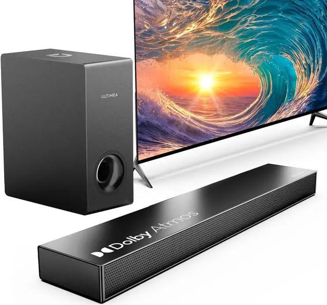 Main image of Sound Bars for Smart TV with Dolby Atmos, 3D Surround System Speakers, 2.1 Soundbar Subwoofer, Bass Boost, Peak Power 190W, HDMI eARC, Nova S50, 2024 Upgrade by DT