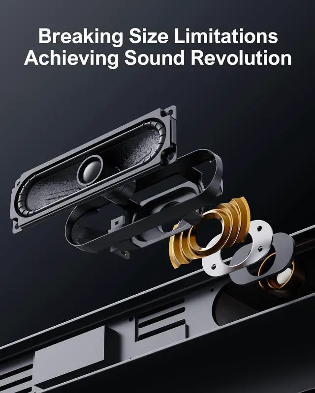 Alt view image 6 of 7 - Sound Bars for Smart TV with Dolby Atmos, 3D Surround System Speakers, 2.1 Soundbar Subwoofer, Bass Boost, Peak Power 190W, HDMI eARC, Nova S50, 2024 Upgrade by DT