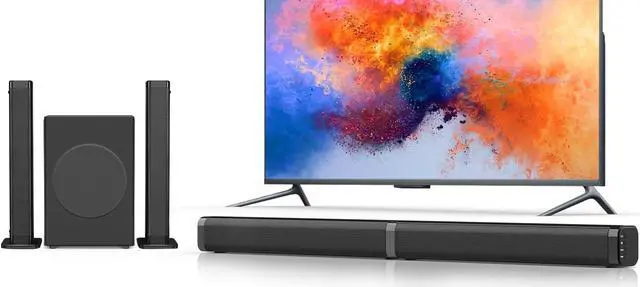 Main image of 2 in 1 Separable Sound Bars for TV with Subwoofer, Bluetooth 5.0 Surround System for Home Theater, ARC/Optical/Aux/USB TV Speaker, Treble/Bass Adjust, 10 EQ Modes, Remote Included
