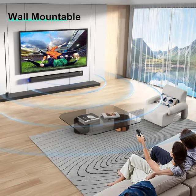 Alt view image 6 of 7 - Sound Bar 35 Inch Soundbar for Smart TV Speaker with Bluetooth 5.3 Opt/USB/AUX Connectivity, LED Display, 3 DSP Mode Bars Home Theater Audio PC Gaming Projector by DT