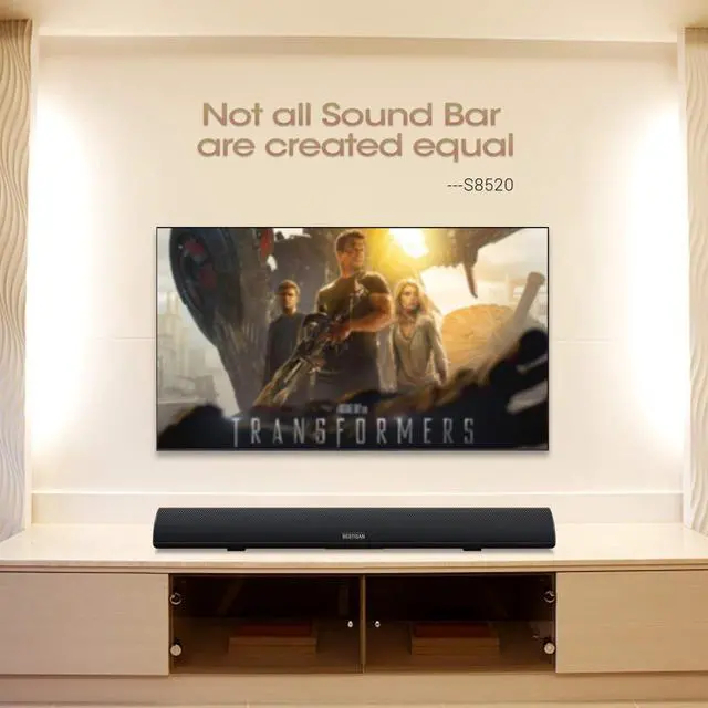 Alt view image 6 of 7 - 80Watt 34Inch Sound bar, Bestisan Soundbar Bluetooth 5.0 Wireless and Wired Home Theater Speaker (DSP, HDMI-ARC, Bass Adjustable, Optical Cable Included)