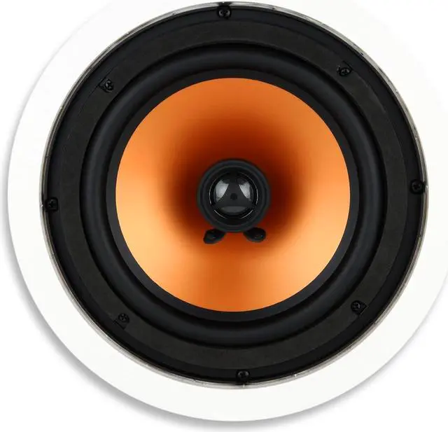 Main image of Micca M-8C 2-Way in-Ceiling Round Speaker, 9.4" Cutout Diameter, Whole House Audio, Home Theater, Indoor or Covered Outdoor, 8" Woofer, 1" Tweeter, White, Paintable, Each