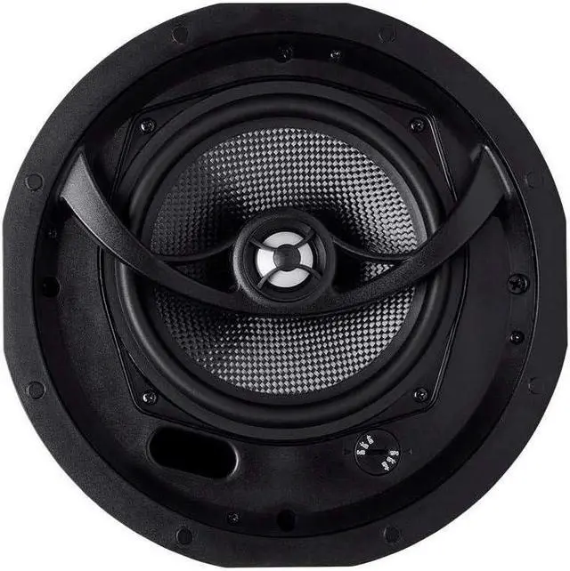 Alt view image 3 of 6 - Monoprice Alpha 2-Way Ceiling Speakers - 6.5 Inch (Pair) Carbon Fiber, Paintable Magnetic Grille, Louder with Less Power,BLACK/WHITE