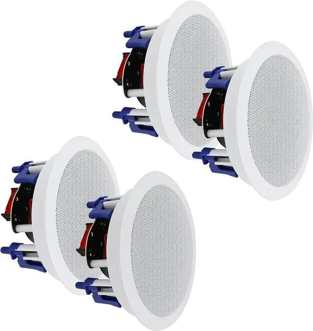 Main image of Herdio in Ceiling Speakers 2 Way 5.25" 600 Watts Passive Wired Flush Mount for Home Theater Living Room Office Covered Porches(2Pairs, Paintable-Grille)