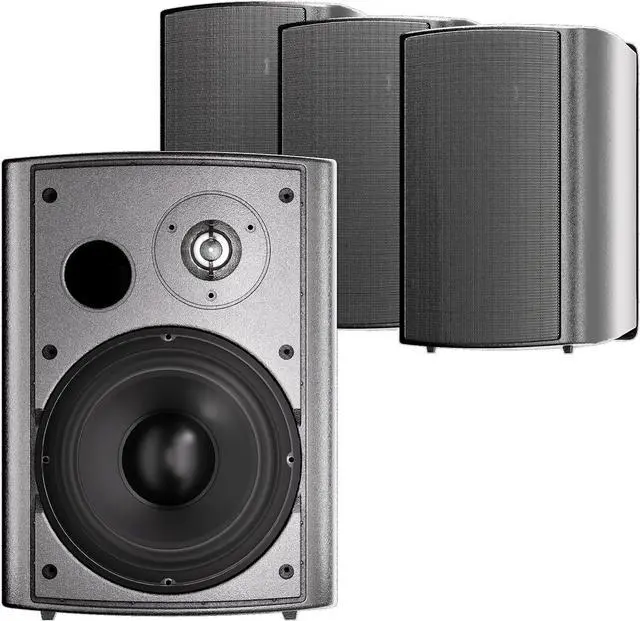 Main image of 6.5 Inch Outdoor Speakers Wired Waterproof,Wall Mounted Passive Speakers,800Watt Powerful Bass,for Home Patio Porch Garden Covered Deck (2Pairs, Black)