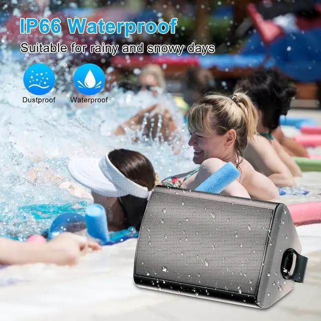 Alt view image 3 of 7 - 6.5 Inch Outdoor Speakers Wired Waterproof,Wall Mounted Passive Speakers,800Watt Powerful Bass,for Home Patio Porch Garden Covered Deck (2Pairs, Black)