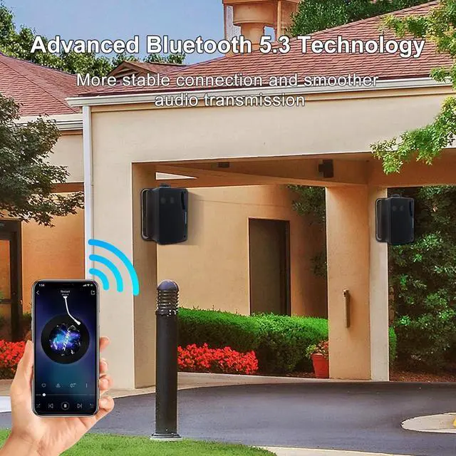 Alt view image 5 of 7 - 3.5 Inch Outdoor Bluetooth Speakers Waterproof Wired,3 Way 200W Upgrade Premium Wall Mount Speakers,Ideal use in Patio,Deck, Indoor OutdoorWhite