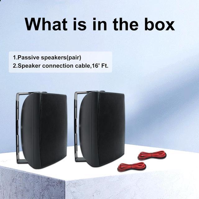 Alt view image 7 of 7 - 6.5 Inch Outdoor Speakers Wall-Mounted 400W Black - Weatherproof and High-Performance Audio Solution