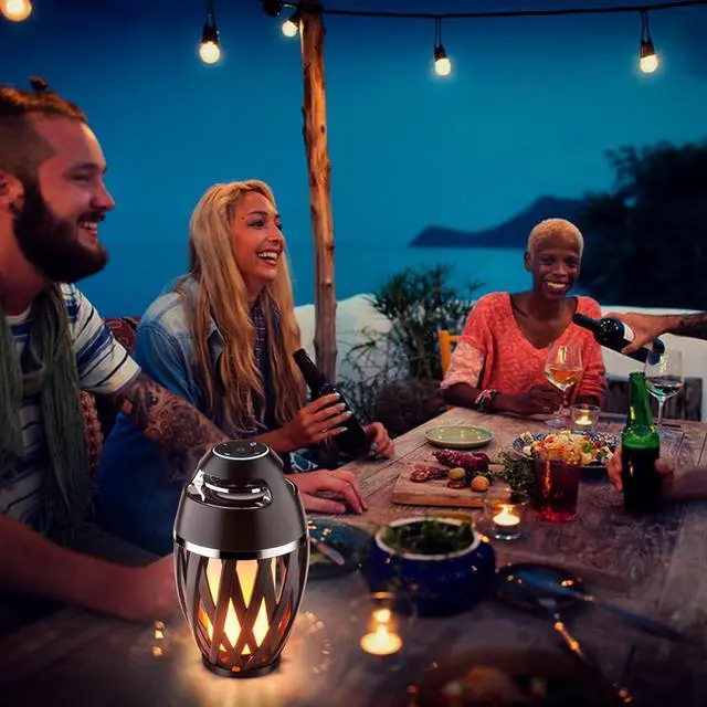 Alt view image 2 of 7 - Flame Outdoor Bluetooth Speakers, LED Table Lamp Speaker, Flame Light Speaker, Portable Wireless Waterproof Outdoor/Indoor LED Flickers Speaker with Handle, Gifts for Men (A1+)