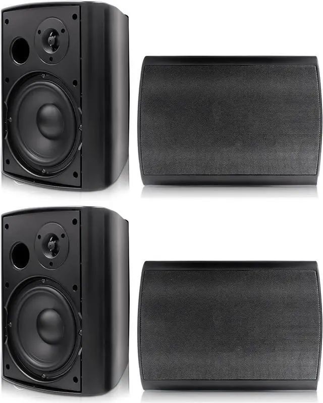 Main image of 800W 6.5 Inch Outdoor Speakers Bluetooth Waterproof Wired with Superior Amplifier, Wall Mounted Sound System, Enhanced Bass & Durable, Mountable Swivel Brackets, for Patio Home (2 Pairs, White)