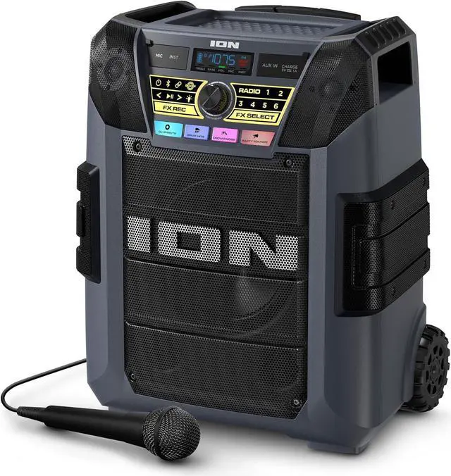 Main image of ION Block Rocker XL - Portable Bluetooth Outdoor Party Speaker, 220W, with Karaoke Microphone, Battery, 5 Speakers, Lights, Radio, USB Charging & App