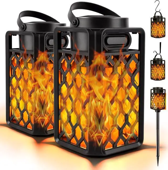 Main image of Outdoor Bluetooth Speakers, Led Flame Torch Lantern, Waterproof Wireless Speaker with Wall Mount/Stake/Hook, Camping Patio Accessories, 10W Stereo Sound, BT5.0, Cool Gadgets for Porch Garden Party