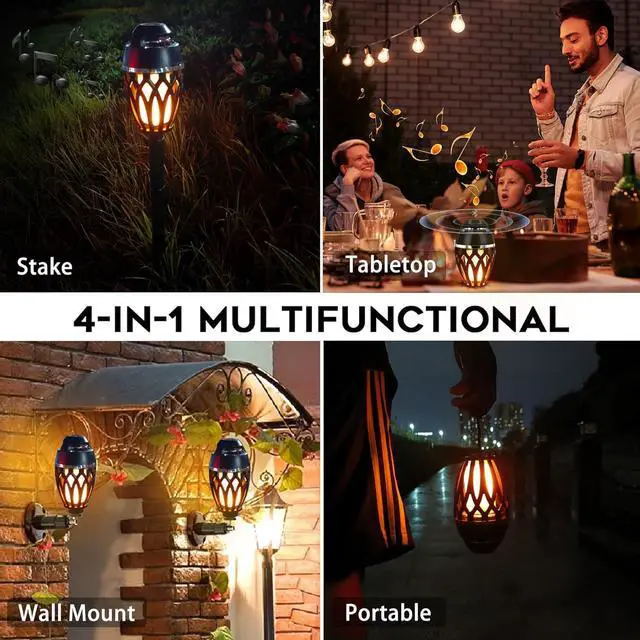Alt view image 3 of 7 - LED Flame Speaker,Tiki Torch Atmosphere Light Speakers,Outdoor Bluetooth 5.0 Wireless Portable Waterproof Speaker for Porch Patio Yard Party Camping,Electronics Gifts for Men Women