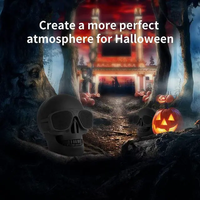 Alt view image 4 of 6 - Skull Bluetooth Speakers, Portable Wireless Speaker Built-in Mic, Cool Creative Design Bass Stereo Speaker for Halloween, Party, Travel, Outdoor, Home Decor, Support TF/U Disk/AUX