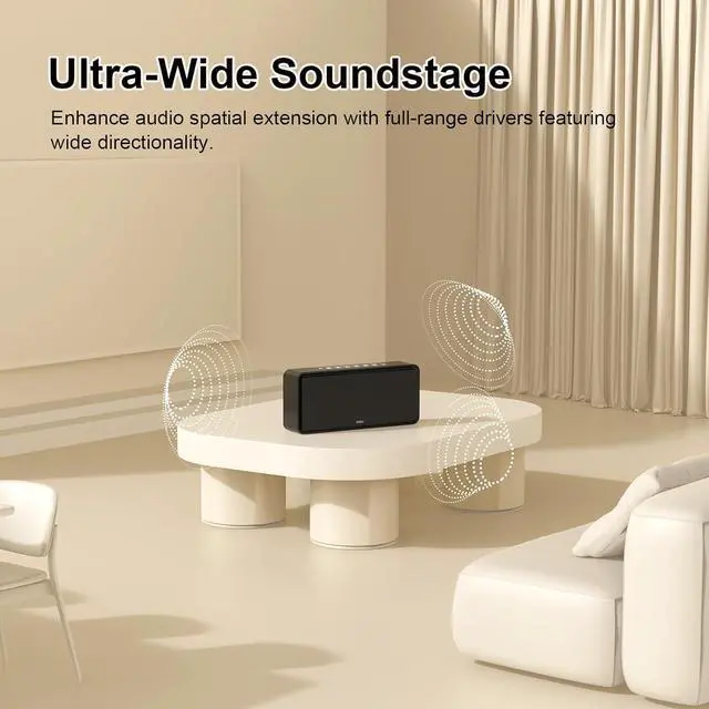 Alt view image 5 of 7 - DOSS SoundBox XL Bluetooth Speaker with Subwoofer, 32W Loud Sound with Booming Bass, Dual DSP Technologies, 10H Playtime, USB-C, TWS, 2.1 Sound Channel Home Speaker for Indoor, and Office-Upgraded