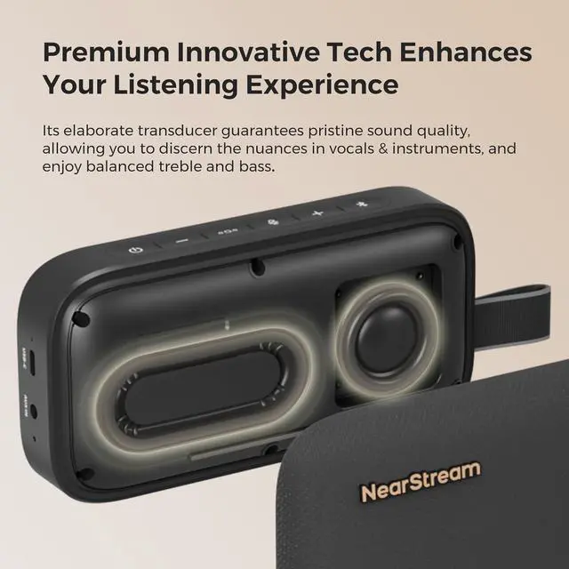 Alt view image 2 of 7 - Portable Bluetooth Speaker, Wireless Speakerphone with Microphone, Powerful Sound, USB Speaker with 15H Playtime, Support Multiple Speaker Pairing for Home, Outdoors, APS10