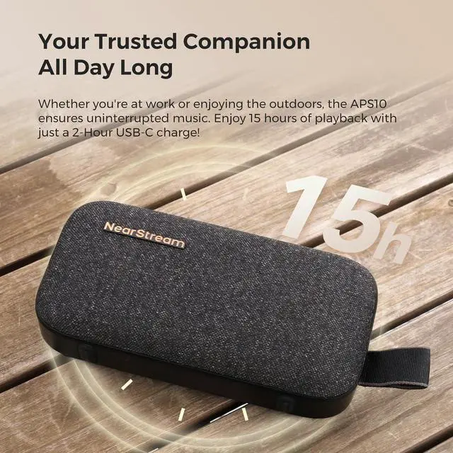 Alt view image 4 of 7 - Portable Bluetooth Speaker, Wireless Speakerphone with Microphone, Powerful Sound, USB Speaker with 15H Playtime, Support Multiple Speaker Pairing for Home, Outdoors, APS10