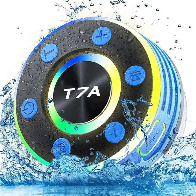 Main image of Rulefiss Shower Speaker, Bluetooth Speakers Waterproof IP7 with Suction Cup, Portable Speaker with LED Light, Shower Radio for Bathroom, 3D Crystal Sound & Bass, Kayak, Pool, Beach, Bike