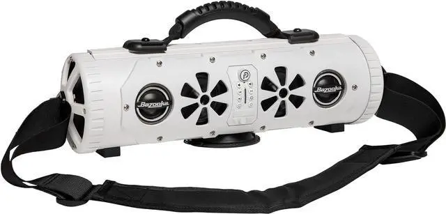 Alt view image 2 of 7 - Bazooka Party Bar Mini | Portable Bluetooth IP66 Waterproof Speaker | RGB Lights | Party Button Pairing | Up to 70 HRS Battery Life | 6 Marine Grade Speakers | White