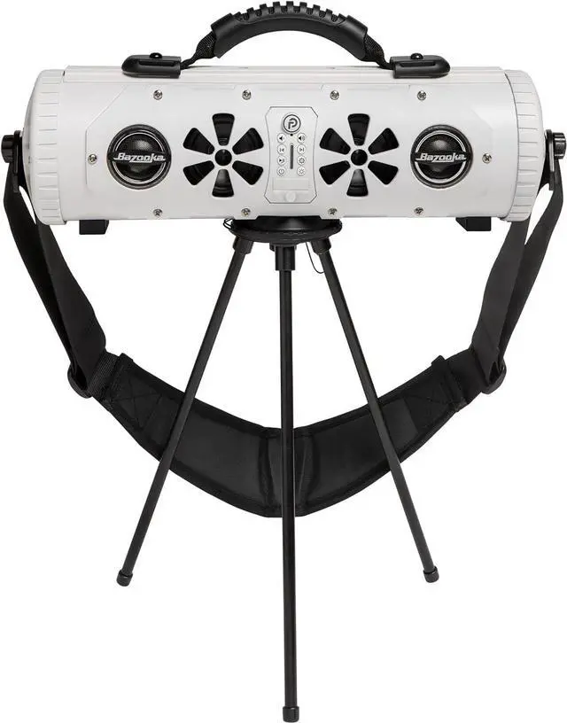 Alt view image 4 of 7 - Bazooka Party Bar Mini | Portable Bluetooth IP66 Waterproof Speaker | RGB Lights | Party Button Pairing | Up to 70 HRS Battery Life | 6 Marine Grade Speakers | White