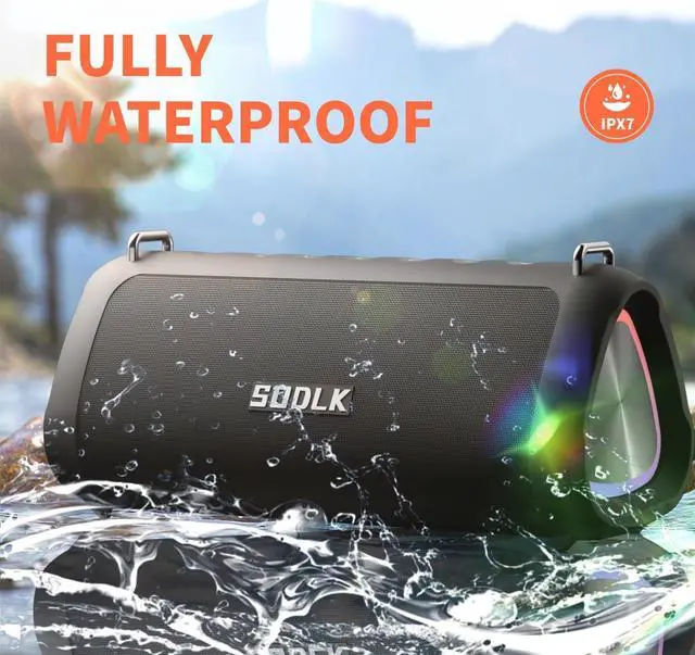 Alt view image 2 of 7 - Bluetooth Speakers, 80W Powerful Portable Wireless Speaker Outdoor IPX7 Waterproof, TF Card, USB Flash Drive, AUX for Party, Pool with EQ, Mic, Mixed Color Light and Charge Out