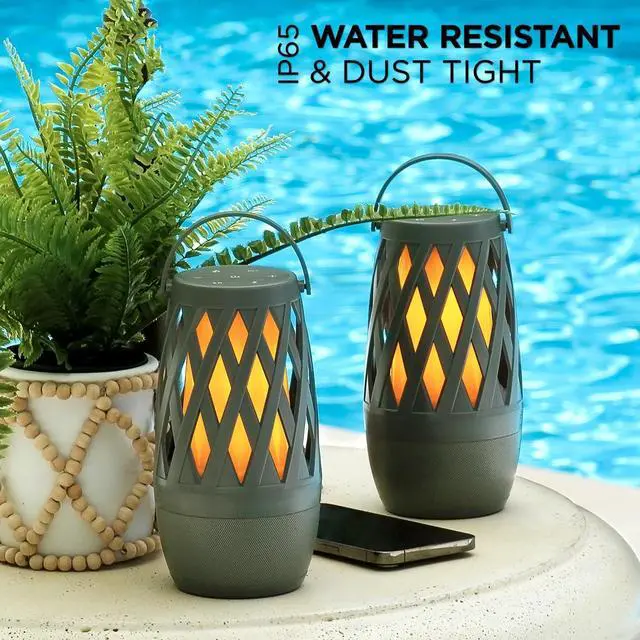 Alt view image 7 of 7 - Limitless TikiTunes Pro Portable Bluetooth 10-Watt Speaker with 3-Mode LED Flame Light, Pair up to 100 Speakers, 4000 mAh Battery for iPhone/iPad/Android (Graphite)