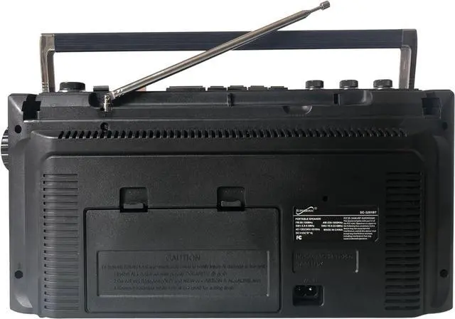 Alt view image 3 of 4 - Supersonic SC-3201BT 4 Band Radio & Cassette Player Boombox, Bluetooth Speaker, AM/FM/SW Radio with MP3 Playback, USB & SD Card, 3 Band EQ and Earphone Jack