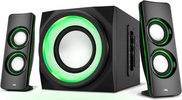 Cyber Acoustics CA SP34BT Bluetooth Speakers with LED Lights The Perfect Gaming Movie Party Multimedia 2.1 Subwoofer Speaker System Black