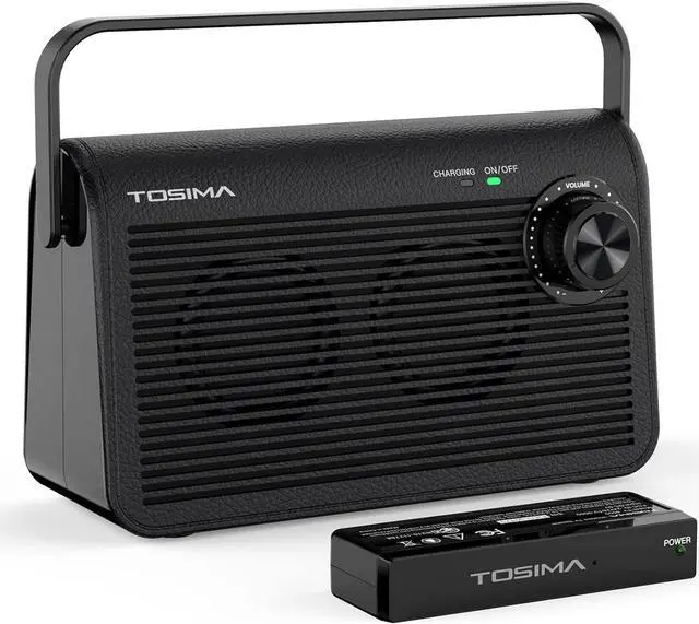 Main image of Tosima TV-9000 Wireless TV Speaker,Portable TV Speaker for Hard of Hearing and Elderly, 2.4G RF Transimitter 30M/100Ft Range, 1000mAh Rechargable Battery,Compatible with All Audio Devices