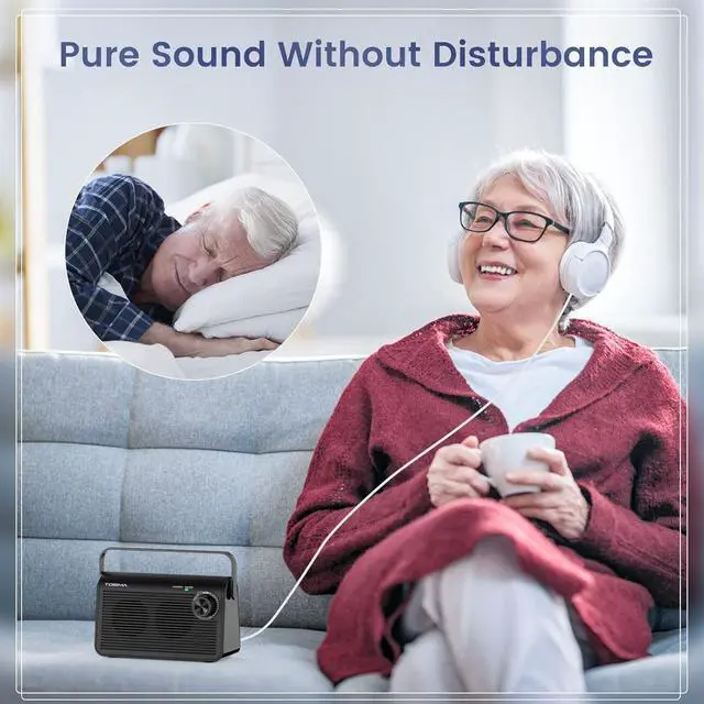 Alt view image 7 of 7 - Tosima TV-9000 Wireless TV Speaker,Portable TV Speaker for Hard of Hearing and Elderly, 2.4G RF Transimitter 30M/100Ft Range, 1000mAh Rechargable Battery,Compatible with All Audio Devices