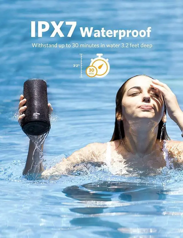 Alt view image 6 of 7 - EarFun® UBOOM Bluetooth Speaker, [24W Stereo Sound] Boom Bass, 360° Surround Sound, Sweatshield IPX7 Waterproof, Indoor & Outdoor Modes, Dual Pairing, 24Hrs, Portable Wireless Speaker for iPhone etc